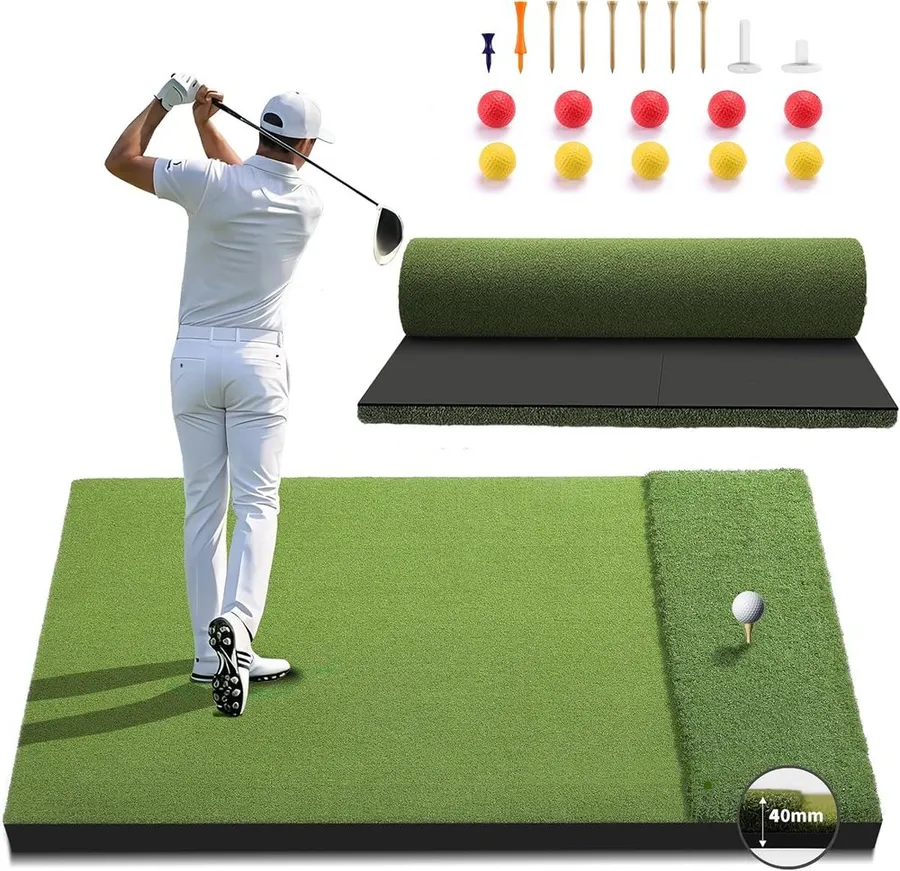 Fanshaw premium dual-turf golf mat with a thick shock-absorbing base
