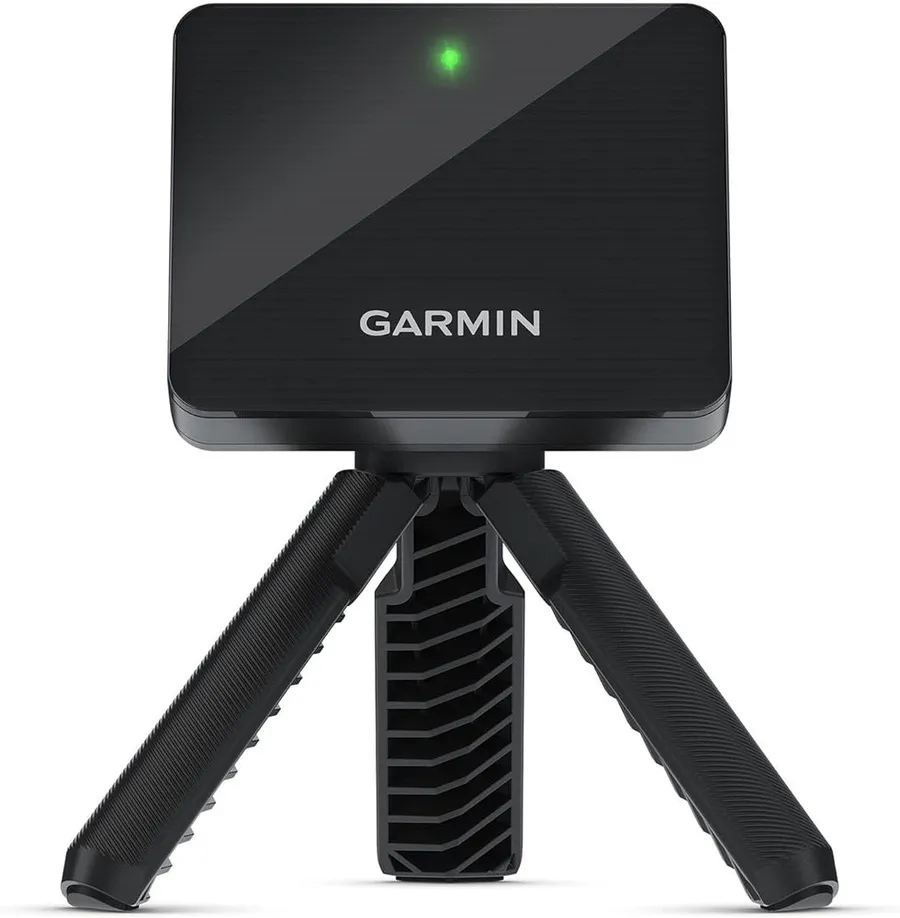 Garmin Approach R10 portable launch monitor with tripod and phone mount