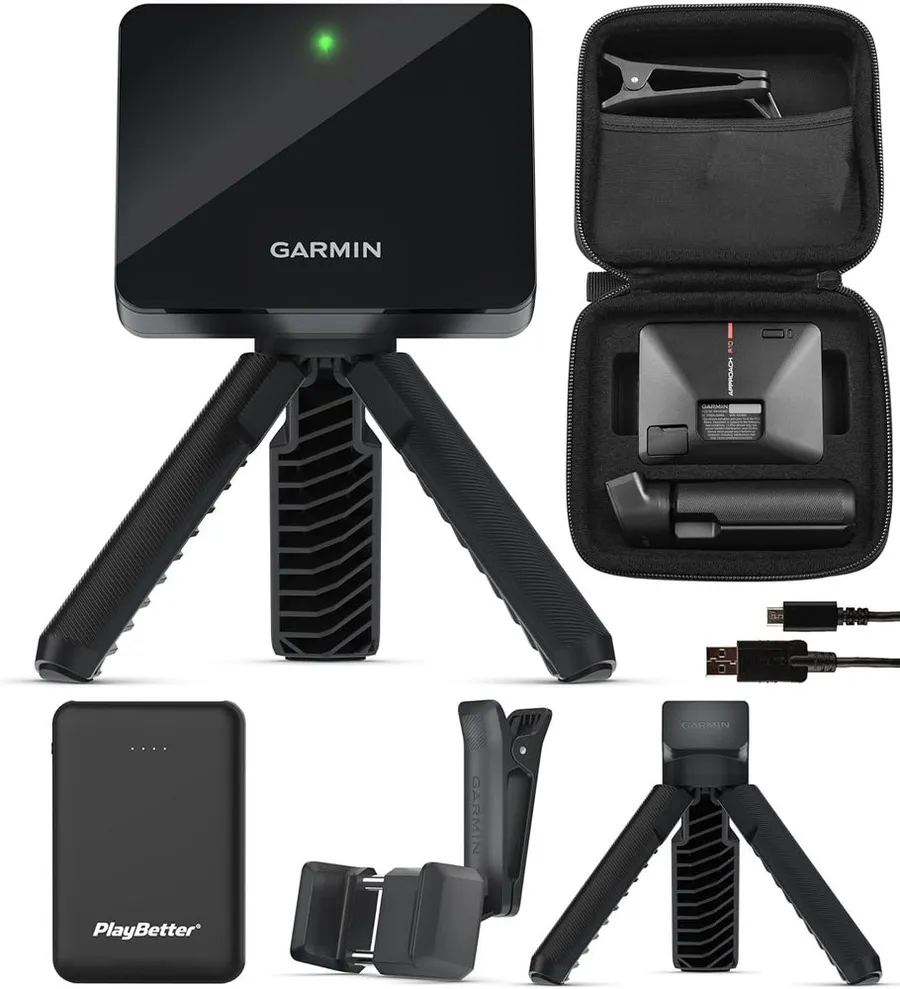 Garmin Approach R10 shown with a PlayBetter portable charger