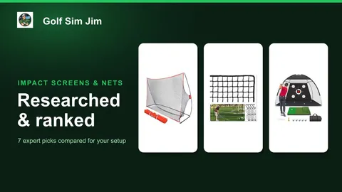 Seven backyard golf nets from open hitting nets to a full enclosure cage set up on a lawn