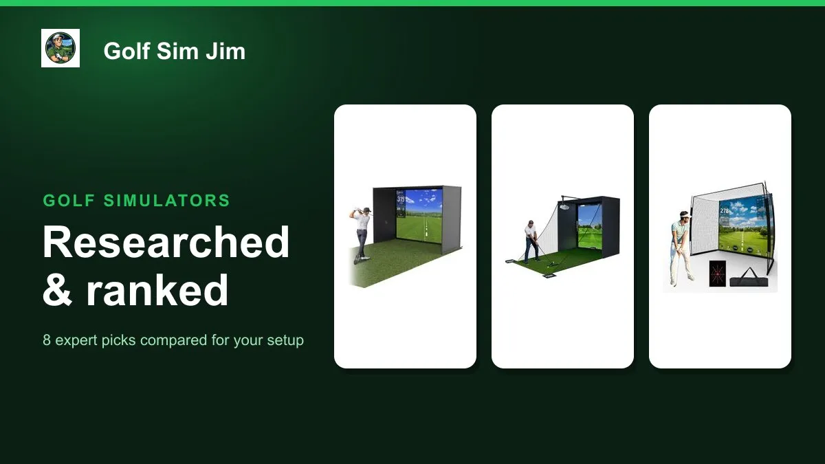 A complete golf simulator kit with enclosure, impact screen and hitting mat set up in a garage