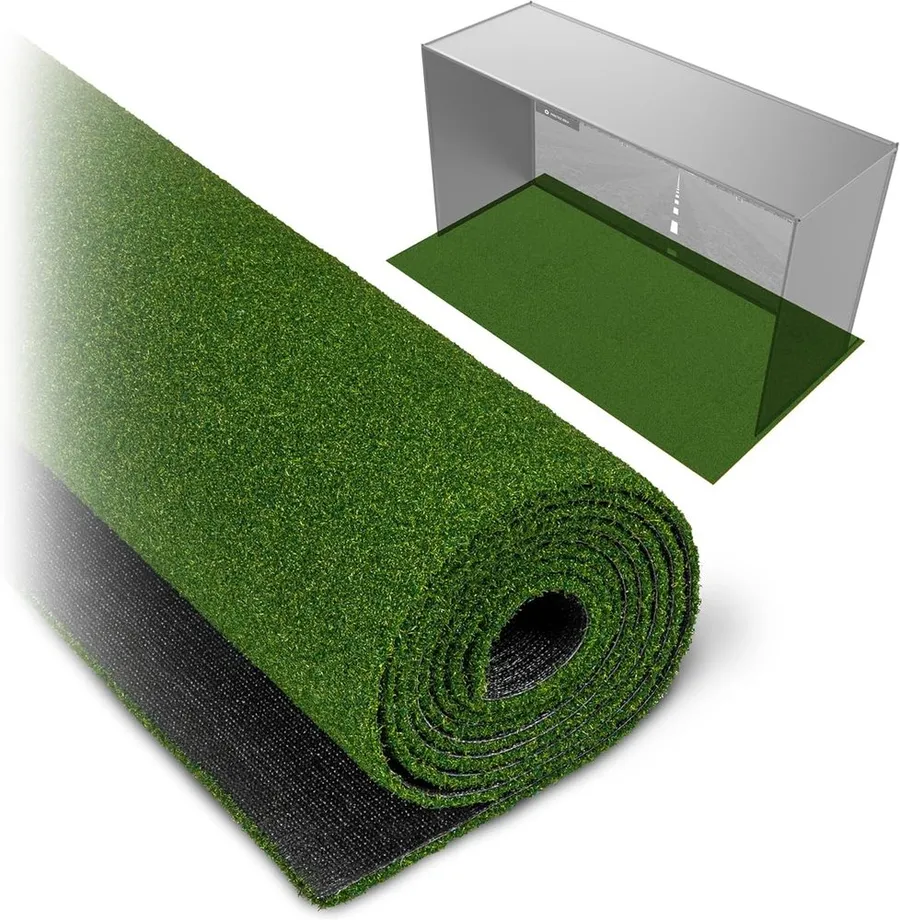 Roll-out 15mm golf simulator turf flooring for an indoor bay
