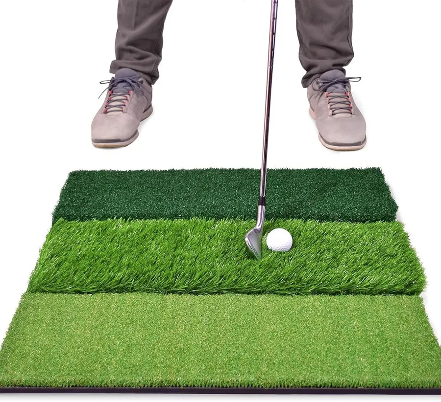GoSports Tri-Turf XL golf mat with fairway, rough and tee turf strips
