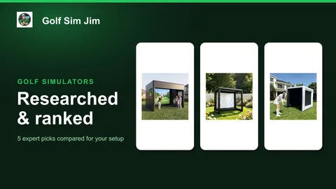 Inflatable golf simulator enclosure set up in a garage with a projection screen and hitting mat