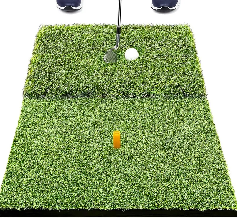 SAPLIZE foldable golf hitting mat with EVA backing rolled for storage