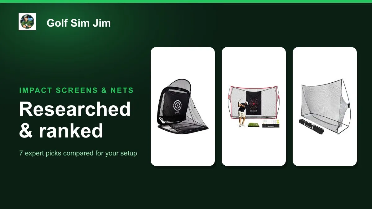Seven golf practice nets from a large pop-up cage to a compact framed net set up behind a golf ball on a mat