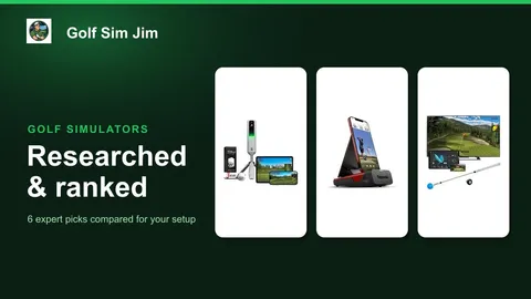 Six virtual golf simulators from a swing stick to a full studio enclosure arranged around an indoor hitting mat